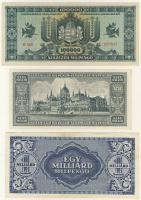 1920. 10K T:I-, 1945. 1000.000P T:I, 1946. 100.000.000Milp (2x) T:I + 11db vegyes inflációs bankjegy...