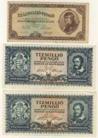 1920. 10K T:I-, 1945. 1000.000P T:I, 1946. 100.000.000Milp (2x) T:I + 11db vegyes inflációs bankjegy...