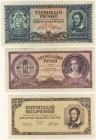 1920. 10K T:I-, 1945. 1000.000P T:I, 1946. 100.000.000Milp (2x) T:I + 11db vegyes inflációs bankjegy...