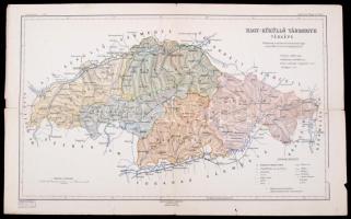 1913 Nagy-Küküllő vármegye térképe, jelmagyarázattal, kiadja a Magyar Földrajzi Intézet Rt., hajtott, kis szakadásokkal, 28x46 cm