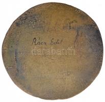 Rácz Edit (1936-) DN "Párzás" egyoldalas, erősen plasztikus művészi Br plakett mesterjegy ...