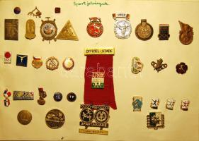 33db sport témájú kitűző 1934-től, benne jobbak