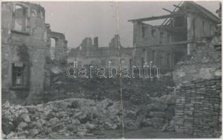 Óbuda 1945 után, háborús romok, Vogl táncterem, mozi, Freivist ház stb, fotó hajtás nyommal, 9x14cm