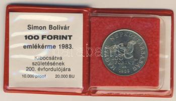 1983. 100Ft "Simon Bolivár" T:BU Eredeti tokban, tanúsítvánnyal!