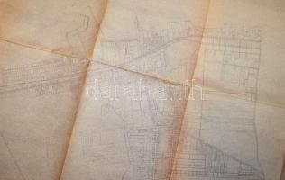 cca 1960-1970 Balatonboglár parcellázási térképe, 90x216 cm