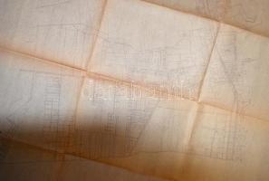 cca 1960-1970 Balatonboglár parcellázási térképe, 90x216 cm