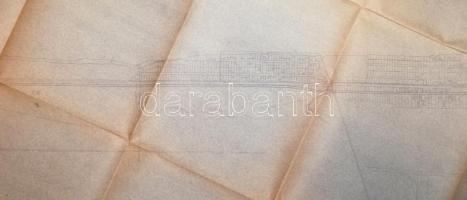 cca 1960-1970 Balatonboglár parcellázási térképe, 90x216 cm