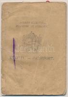 1928 A Magyar Királyság által Mácsek János tengerész  számára kiállított fényképes útlevél / Hungari...