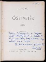 Szabó Pál: Őszi vetés. Bp., 1943, Magyar Élet
Kiadása. Második kiadás. Kiadói félvászonkötésben, jó...