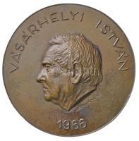 Szendrői Zoltán 1966. "Vásárhelyi István 1966" Br emlékplakett (99,5mm) T:1-,2 Hungary 1966. "István Vásárhelyi 1966" Br commemorative plaque (99,5mm) C:AU,XF