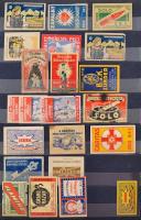 Kb 120 db, főként csehszlovák gyufacímke az 1930-as-40-es évekből berakóban / Vintage Chechoslovakia...