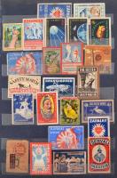 Kb 120 db, főként csehszlovák gyufacímke az 1930-as-40-es évekből berakóban / Vintage Chechoslovakia...