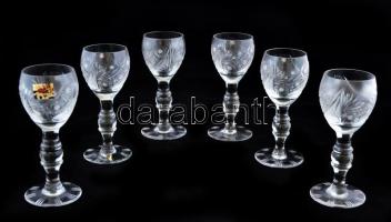 Ólomkristály likőröspohár készlet (6db), hibátlan, m:12 cm