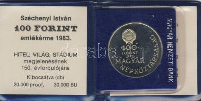 1983. 100Ft "Széchenyi" T:PP Eredeti tokban, tanúsítvánnyal!
