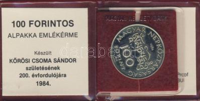 1984. 100Ft "Kőrösi Csoma Sándor" T:PP Eredeti tokban, tanúsítvánnyal!