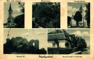 Drégelypalánk, Római Katolikus templom, Patak részlet, Szondy-kápolna, Drégely vár, Szondy-mozgó és kultúrház, kiadja Wetzler és Binder (fa)