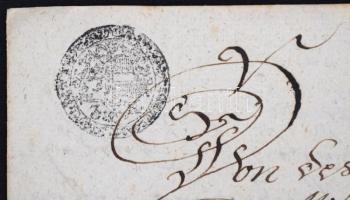 1769 Katonai témában kelt okmány másolat 3kr okirati szignettával / 1769 Austria, copy of a military...