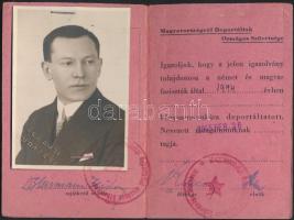 1945 Magyarországról Deportáltak Országos Szövetsége igazolvány / Hungarian deportee ID