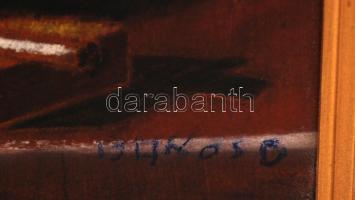 Olvashatatlan jelzéssel: Virágcsendélet. Olaj, karton, keretben, 60×45 cm