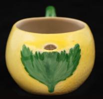 Zsolnay citromos kis kiöntő, kézzel festett, jelzett, hibátlan, 12×7×5 cm