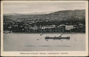 Balatonfüred-fürdő, látkép repülőről nézve, leporello card