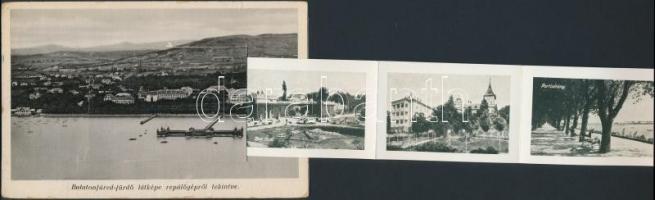 Balatonfüred-fürdő, látkép repülőről nézve, leporello card