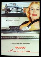 1957 Volvo Amazon, színes nyomtatvány. Ritka! 42x88cm