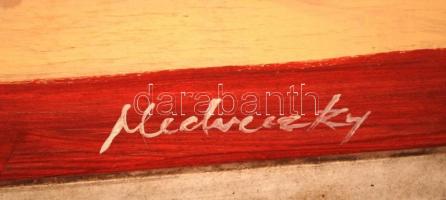 Medveczky jelzéssel: Barátnők. Olaj, falemez, keretben, 50×40 cm