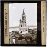 cca 1922 Nagy-Magyarországról az Uránia Szemléltető és Taneszközök Gyára által készített és kiadott 13 db vetíthető üveglemez diapozitív kép, 8x8 cm