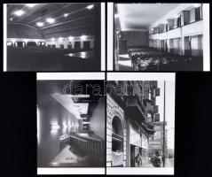 1973 Budapest, Tisza mozi kívül-belül, 4 db korabeli professzionális negatívról készült modern nagyítás 10x15 cm-es fotópapírra
