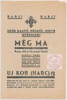 1936 Nemzeti Front, Magyar Szocialista Néppárt bélyegzővel Nemzet Szocialista sajtó vásárlásra buzdító nyomtatvány, 32x23cm