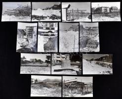 1975 Budapest, épül a BAH csomópont, 13 db helyszíni fotó, 9x13 cm