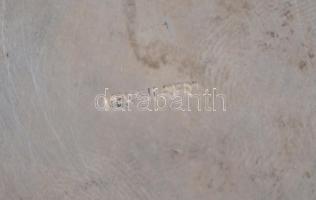 Ezüstözött alpakka kínáló, jelzett, d:20 cm