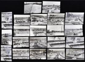 1969 Budapest, Örs vezér tér, aluljáró és metró állomás építése, 21 db feliratozott fotó, 9x14 cm