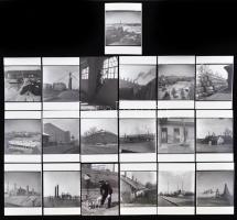 1963 Budapest, Kőbánya, Keveházi János köbányai városképei, életképei, 19 db korabeli negatívról készült modern nagyítás 10x15 cm-es fotópapírra