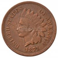Amerikai Egyesült Államok 1871. 1c Indián fej T:2,2- kis ph. / USA 1871. 1 Cent Br Indian Head C:XF,VF small edge error Krause KM#90a