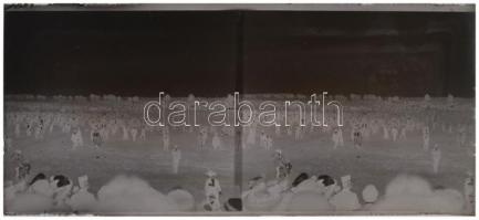 cca 1925 Katonai felvételek sztereo diákon és negatívokon, 21 db képpár üveglemezen, 6x13 cm