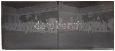 cca 1925 Katonai felvételek sztereo diákon és negatívokon, 21 db képpár üveglemezen, 6x13 cm