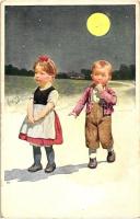 7 db RÉGI motívum képeslap, gyerekek, vegyes minőség / 7 old motive postcards, children, mixed quali...