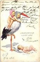 7 db RÉGI motívum képeslap, gyerekek, vegyes minőség / 7 old motive postcards, children, mixed quali...