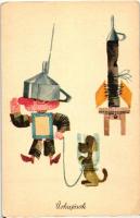 20 db MODERN, színes, motívum képeslap, gyerekek / 20 modern, color motive postcards, children