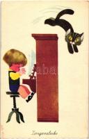 20 db MODERN, színes, motívum képeslap, gyerekek / 20 modern, color motive postcards, children