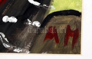 AM jelzéssel: Idős asszony portré. Tempera, papír, 43×38 cm