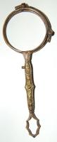 Századeleji aranyozott lorgnon, lencse nélkül
