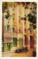 Budapest V. Pesti Hazai első Takarékpénztár-egyesület, autó, reklám; Deák Ferenc utca 5. (EB)