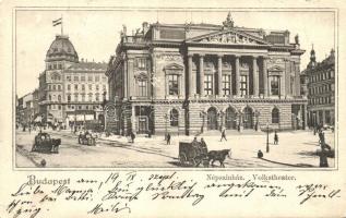 Budapest VIII. Népszínház, lovaskocsi, Lipót üzlete (EK)