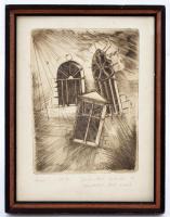 Barócsi Edit Katalin (?-?): Korok, rézkarc, számozott: 25/6, jelzett, papír, keretben, 18x13cm