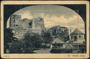 Léva, Levice; Ősi várromok / castle ruins (hiányos leporellolap / missing leporellocard)