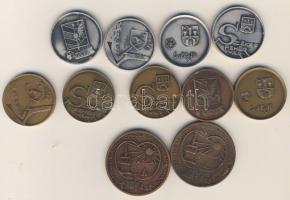 Város emlékérmek 6klf, összesen 11db Br+Ff T:2