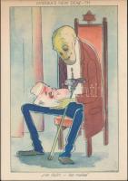 Holland második világháborús humoros grafikai képeslapfüzet 14 lappal, a német katona Werner Klemke ...